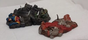 RARE LOT OF 2 MARVEL STATUE DIORAMA BATTLE STAND DIAMOND COMIC 4" X 7" & 8" X 8" - Picture 1 of 12