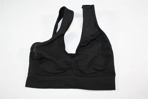 926X09 Hanes G196 Cozy Scoop Back Pullover Sports Bra SM Black - Picture 1 of 2