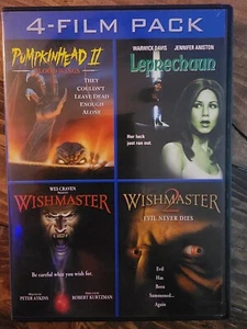 4 Film Pack: Pumpkinhead II Leprechaun Wishmaster 1 & 2 (DVD, 3 Disc Set) - Picture 1 of 5