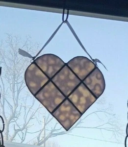 Stained Glass Heart WHITE ! Smooth Oceana Glass - Picture 1 of 12