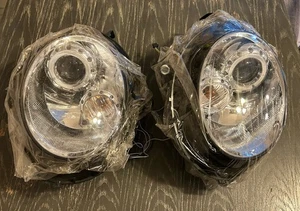 Fits 2007-2013 Mini Cooper S Clear LED Halo Projector Headlights Signal Lamp L+R - Picture 1 of 11