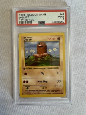 1999 Pokemon - 1st Edition Shadowless Diglett Base Set 47/102 - PSA 9 MINT! WOTC - Image 1 of 4