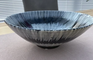 Large 29cm Feather Pattern Decorative Display Bowl Dish Home Interiors 12cm Deep - Picture 1 of 3