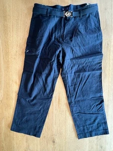 "Biaggini", 7/8 Hose, Leinen/Baumwolle, blau, Größe 42 mit Gürtel -*neuwertig* - Bild 1 von 4