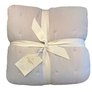 Edredón de gasa de algodón orgánico The Citizenry completo/gris piedra reina 100 % turco nuevo con etiquetas - Imagen 1 de 13