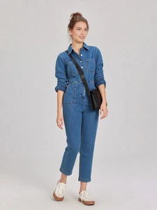 Marks & Spencer Damen Denim Langarm Utility Overall Größe 18 NEU - Bild 1 von 7