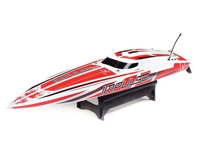 ProBoat Impulse 32" Brushless Deep-V RTR Boat White and Red - Image 1 of 3