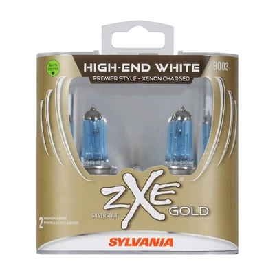 SYLVANIA 9003 SilverStar zXe GOLD Halogen – HID Style Bright White Bulbs (2PK) - Image 1 of 4