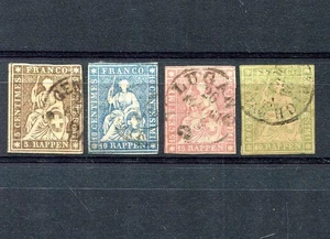 Schweiz Nr. 13 - 15 + 17 gest. Sitzende Helvetia (#96563) - Bild 1 von 1