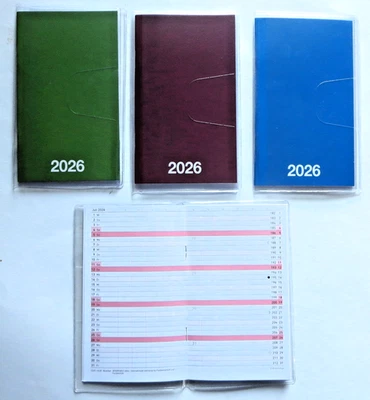 Kalender Sichtkalender 2026 Taschenkalender 8,8 x 15cm 2 Seiten = 1 Monat Planer - Bild 1 von 3