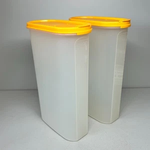 Vintage Tupperware 11" hoch 2,9 l Vorratsbehälter x 2 und Deckel Made in Belgium - Bild 1 von 24