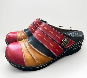 L’artiste Spring Step Leather Clog Multicolor Comfort Anti Fatigue Size 39 - Picture 1 of 7