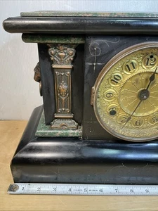 Antique Seth Thomas Adamantine Mantle Clock Faux Marble - Picture 1 of 23