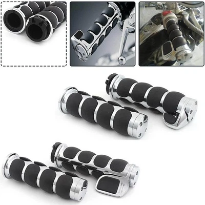 Empuñaduras de manillar de motocicleta de 1" 26 mm para Harley Touring Road Glide Dyna XL Foto 1 de 4