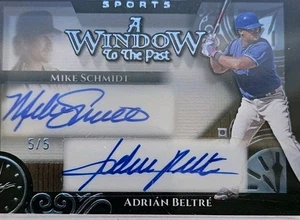 2024 Leaf Ultimate Adrian Beltre/Mike Schmidt Dual Auto 5/5 Window To The Past - Picture 1 of 4
