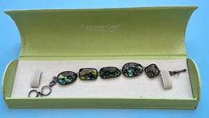 Coldwater Creek Abalone Organic Inlay Bracelet with Toggle Closure - Picture 1 of 6