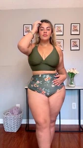 Push Up Bikini Tummy Control Swimsuit High Waist Plus Size Floral 2025 - Picture 1 of 12