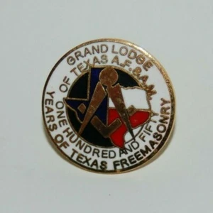MASONIC Shriners Freemason Fraternal Pin - Großloge von Texas AF & AM 150 Jahre - Bild 1 von 2