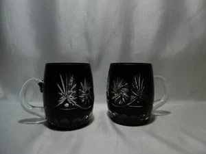 2x Bierseidel Überfangglas Bierkrug Bier Seidel Krug dunkelrot / Weinrot - Bild 1 von 9