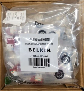 100 Belkin Cat6 RJ45 Channel Certified Keystone Ethernet Jack Red - Picture 1 of 6