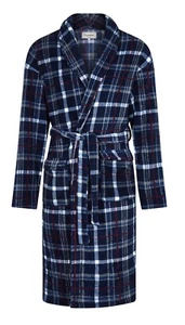 Herren Schalkragen Fleece warm kariert Morgenmantel Morgenmantel M/L L/XL - Bild 1 von 6