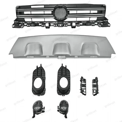 8PC For Tiguan 2012-2017 Upper Chrome Grille, Lower Panel & Fog Lights Bezel Set Foto 1 de 4