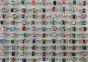 Wholesale 32pcs Mixed Lots Charming Jewelry Cubic Zirconia Rhinestone Lady Rings - Picture 1 of 6