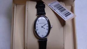 Bcbgmaxazria Ladies 2 Hands Slim Black Genuine Leather Band Watch 22mm - Black - Picture 1 of 4
