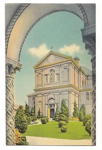 Franciscan Monastery Building Seen Through Arch Washington D.C. Postcard Linen  - Picture 1 of 2