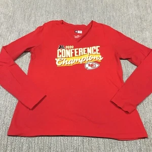 Kansas City Chiefs Shirt Womens Large Red Football NFL Long Sleeve Sport V Neck - Picture 1 of 19