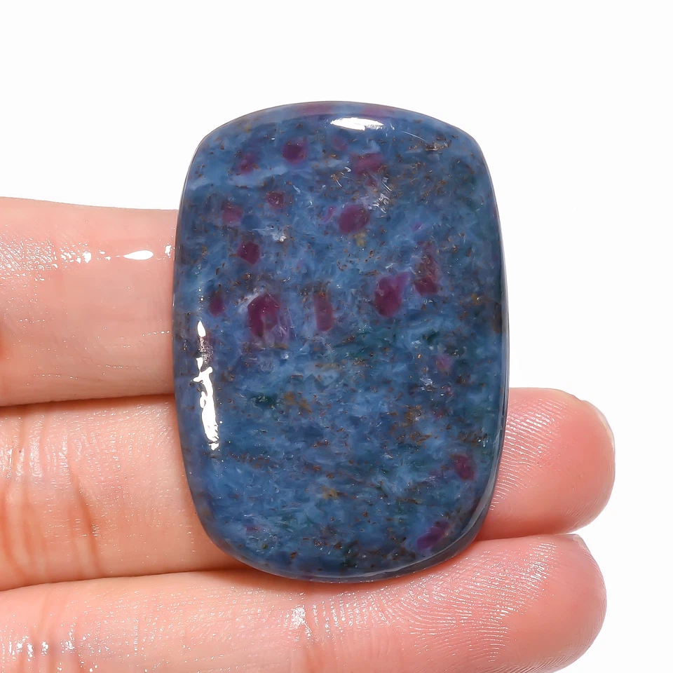 Blue Ruby Fuchsite Radiant Shape Cabochon Loose Gemstone 103 Ct 41X29X7mm GC7918 - Image 1 of 1