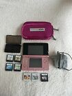 Nintendo 3DS Coral Pink Console with Case, Games & Charger