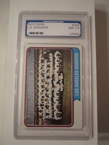 1973 L.A. DODGERS TEAM TOPPS BASEBALL CARD #643 PGS GRADED NM+ 7.5 - BOX ZZ - Picture 1 of 2