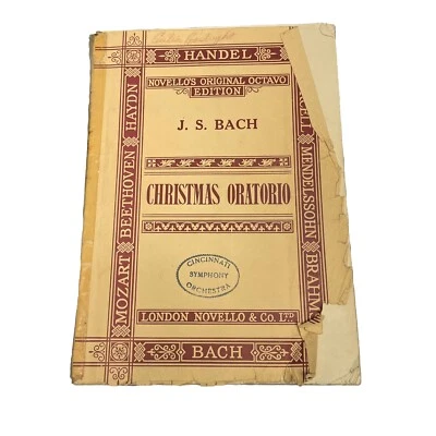 Christmas Oratorio Novellos Original Octavo Bach Sheet Music Book Vocal Score - Image 1 of 4