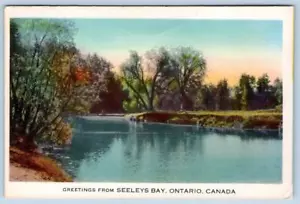 1954 GRÜSSE AUS SEELEYS BAY ONTARIO KANADA MALERISCHE VINTAGE POSTKARTE - Bild 1 von 2