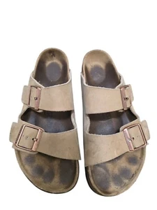 Sandalias Birkenstock Arizona de gamuza topo de cuero con correas ajustables talla 39 N - Imagen 1 de 10