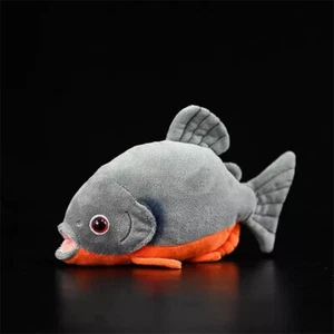Simulation Piranha Fish 22cm Plush Toy Stuffed Sea Animal Xmas Doll - Picture 1 of 8