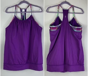 Ivivva by Lululemon Girls Sz 14 Double Dutch Sports Tank Top Purple Built In Bra - Picture 1 of 8