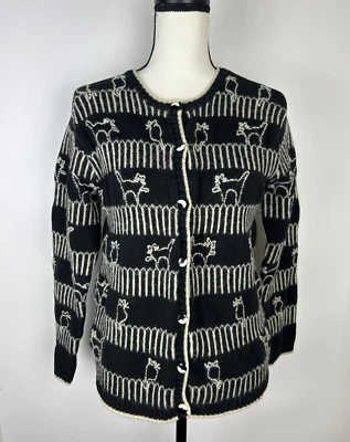 Cárdigan Talbots Para Mujer Botón Frontal Gato Mezcla Algodón Lana Talla M Foto 1 de 4