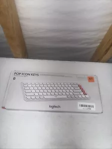 Logitech Pop Icon Keys Compact Wireless Keyboard, White/Orange 920-012935 - Picture 1 of 9