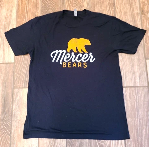 Mercer University Bears Black Graphic Shirt Cotton Blend Lightweight Medium M Cover