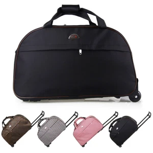 24" Rolling Duffle Bag Waterproof Travel Duffel Luggage w/ Retractable Handle - Picture 1 of 29