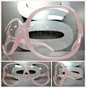 OVERSIZED VINTAGE RETRO Style klare Gläser BRILLE Jumbo Rosa Mode Gestell - Bild 1 von 6