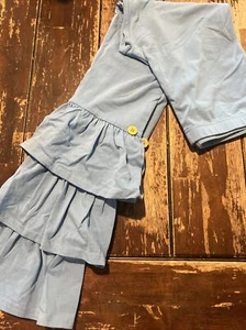 NWOT Matilda Jane Girls 14 Blue Ruffles Leggings Pants - Picture 1 of 1