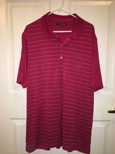 Greg Norman Golf Herren Polo Gr. XL Kurzarm Shirt Play Dry rot gestreift - Bild 1 von 3