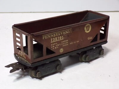 Marx Pennsylvania Hopper Car 738701 O-Gauge Brown Train Model Toy 112524WT-H - Image 1 of 3