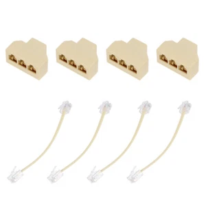 4 Pcs Telefonleitungsschalterbox 3-Wege-Telefonsplitter Für Telefonkabel - Zdjęcie 1 z 12