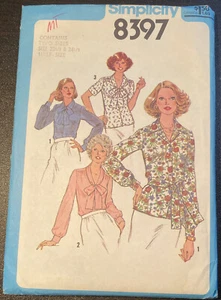 Vintage 1977 Simplicity Pattern 8397 Blouse Womens 22.5 -24.5 Cut Complete - Picture 1 of 4