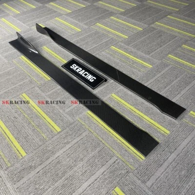 Universal Real Carbon Fiber Side Skirt Body Splitters Kit 2pcs 2.2M - Image 1 of 4