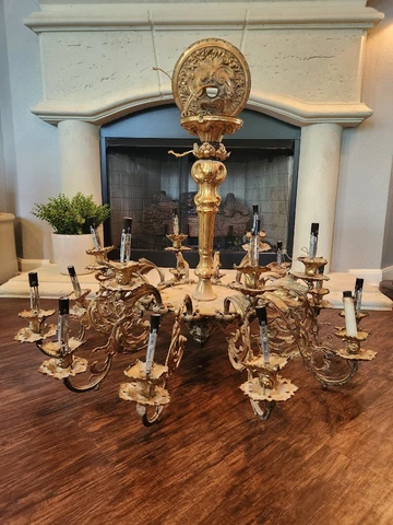 Antinque French Style Brass Chandelier Cover